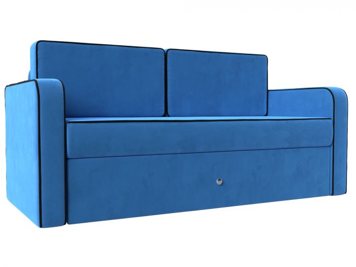 111840 Детский диван трансформер Смарт | Велюр | голубой | черный