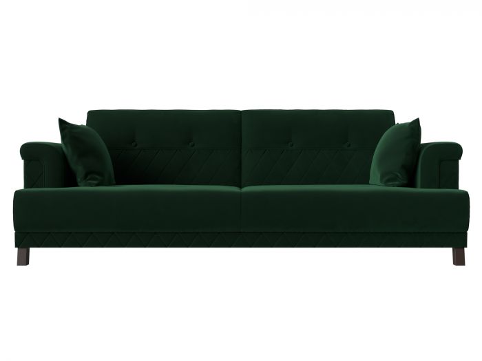 111815 Прямой диван книжка Орлеан | Велюр | Зеленый