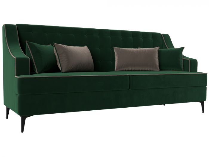 111897 Прямой диван Марк | Велюр | зеленый | коричневый
