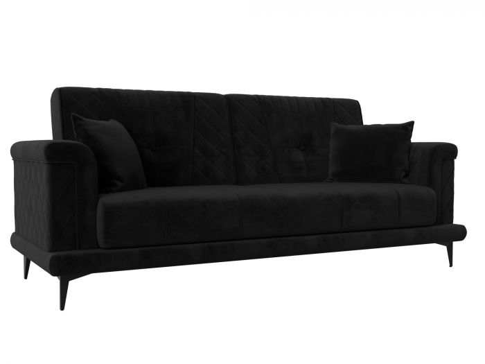 111931 Прямой диван Неаполь | Велюр | Черный