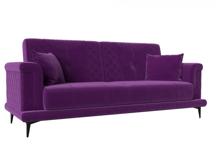 111941 Прямой диван Неаполь | Микровельвет | Фиолетовый