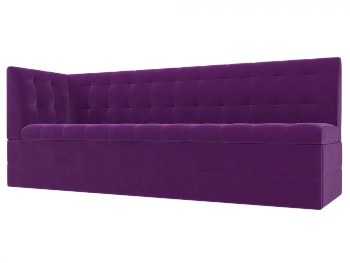 100381L Кухонный диван Бриз с углом слева | Микровельвет | Фиолетовый