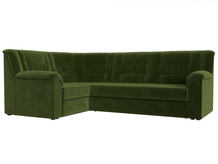 113353L Угловой диван Карелия левый угол | Микровельвет | Зеленый
