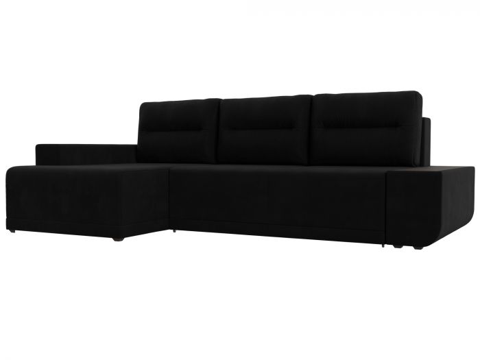 110753L Угловой диван Чикаго левый угол | Микровельвет | Черный