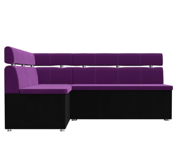 28781L Кухонный угловой диван Классик левый угол | Микровельвет | Фиолетовый | Черный
