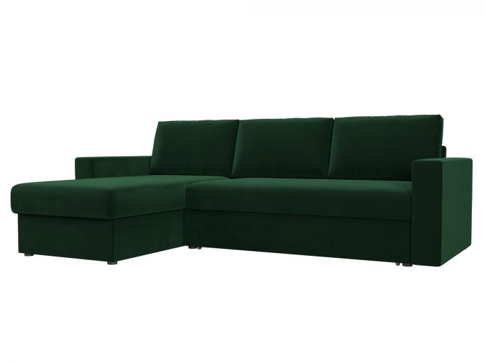 108705L Угловой диван Траумберг левый угол | Велюр | Зеленый