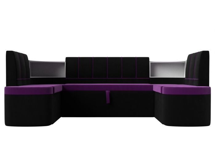 114217 П-образный диван Тефида | Микровельвет | Фиолетовый | Черный