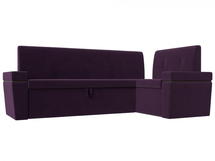 114320 Кухонный угловой диван Деметра правый угол | Велюр | Фиолетовый