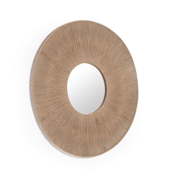 Круглое зеркало Damira из джута с натуральной отделкой 60 см