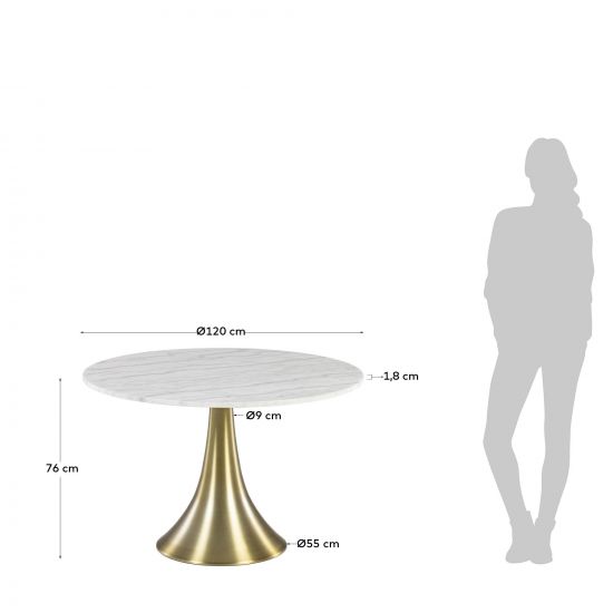 Oria круглый обеденный стол 120 cm