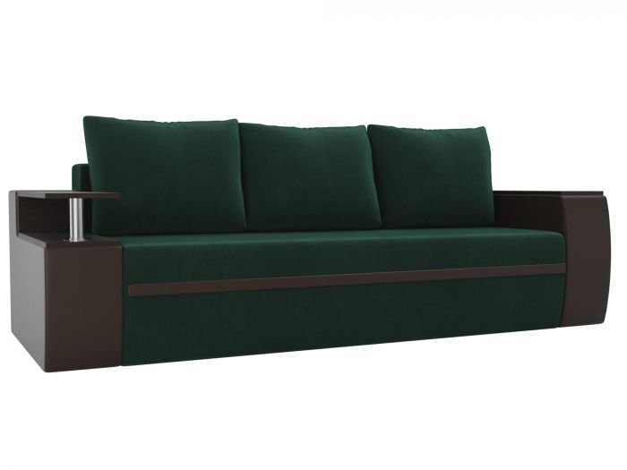 114973 Прямой диван Ричмонд | Велюр | Экокожа | зеленый | коричневый