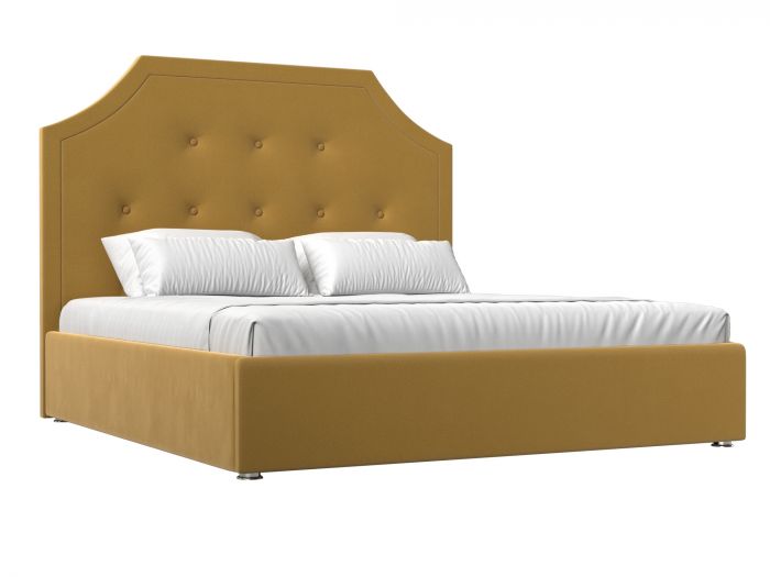 115030 Интерьерная кровать Кантри 160 | Микровельвет | Желтый