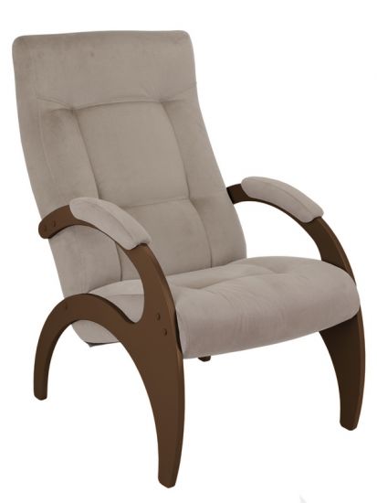 Кресло для отдыха Пири, ткань беж, каркас орех