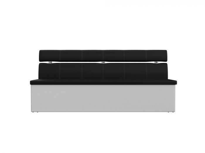28812 Кухонный прямой диван Классик | Экокожа | Черный | Белый