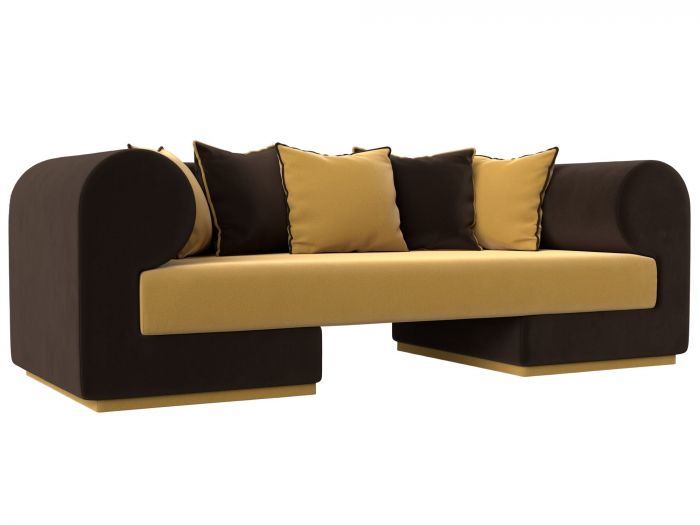 116286 Прямой диван Кипр | Микровельвет | Желтый | коричневый