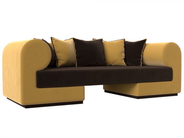 116293 Прямой диван Кипр | Микровельвет | Коричневый | Желтый