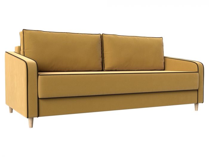 116959 Прямой диван Варшава | Микровельвет | Желтый | коричневый