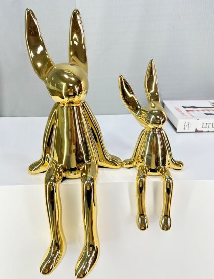 Статуэтка Золотой кролик IST-025 | 35 см | золотой глянцевый