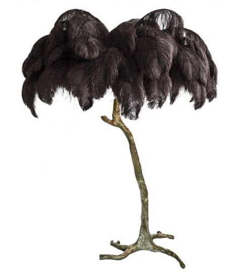 Торшер страусиные перья FEATHER LAMP | Цвет: черный