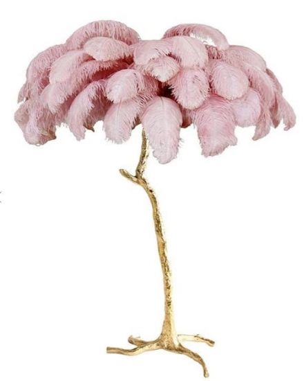 Торшер страусиные перья FEATHER LAMP | Цвет: розовый