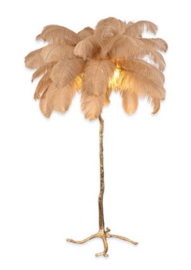 Торшер страусиные перья FEATHER LAMP | Цвет: бежевый