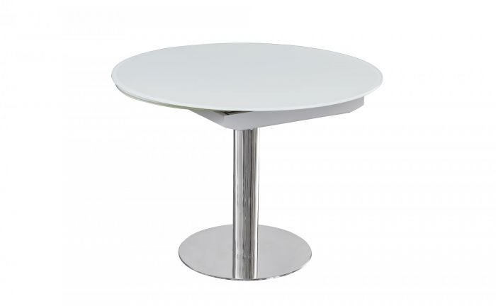 Стол обеденный раскладной Флорис MC6225DT-W | белое стекло
