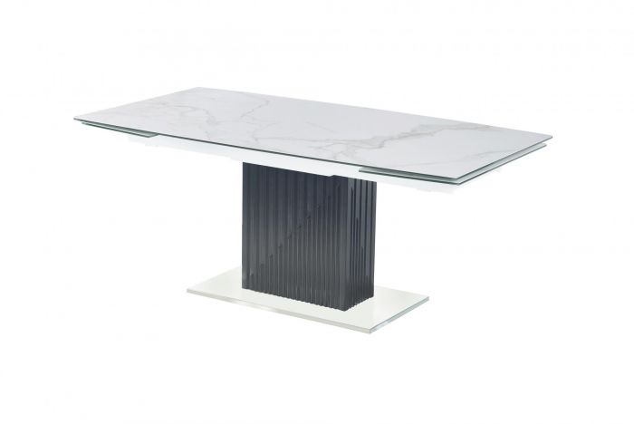Стол обеденный раскладной Хлое MC22027DT | 180-260x95 см | белый мрамор