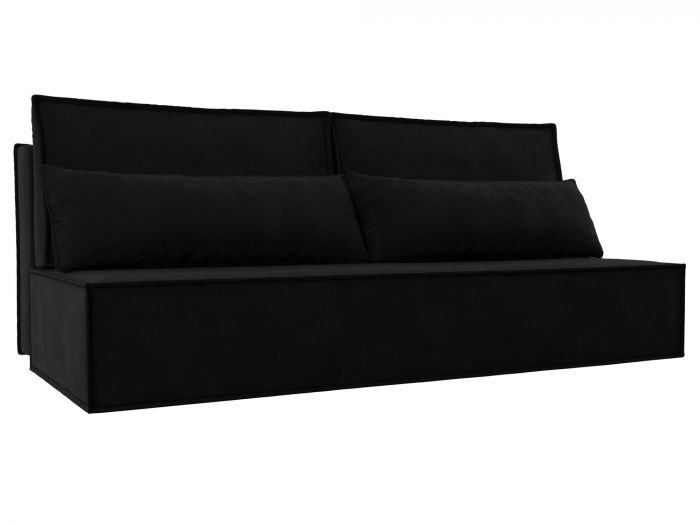 114490 Прямой диван Фабио Лайт | Микровельвет | Черный