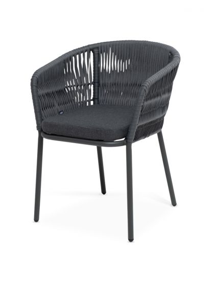 "Бордо" (колос) плетеный стул из роупа (веревки), стальной каркас, цвет серый