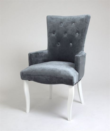 Кресло Виктория (эмаль белая - 25 - грязно-голубой), шт