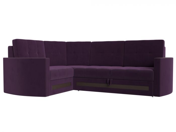 117621L Угловой диван Белла левый угол | Велюр | Фиолетовый