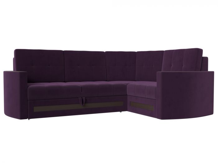117621 Угловой диван Белла правый угол | Велюр | Фиолетовый