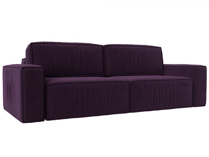 116613 Прямой диван Прага классик | Велюр | Фиолетовый