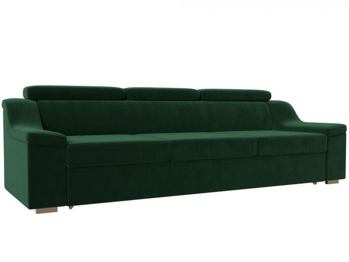 118310 Прямой диван Линдос | Велюр | Зеленый