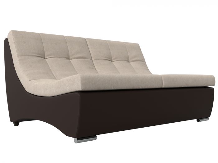 111491 Модуль Монреаль диван | Рогожка | Экокожа | бежевый | коричневый