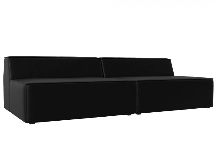 119402 Прямой модульный диван Монс | Экокожа | Черный