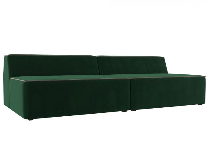 119365 Прямой модульный диван Монс | Велюр | Зеленый | Коричневый