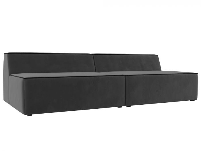 119367 Прямой модульный диван Монс | Велюр | Серый | Черный