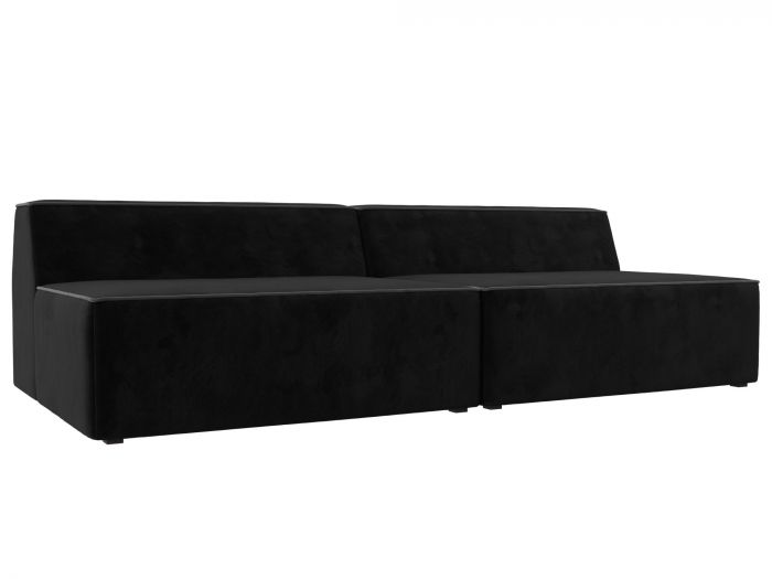 119369 Прямой модульный диван Монс | Велюр | черный | серый