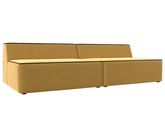 119383 Прямой модульный диван Монс | Микровельвет | Желтый | коричневый