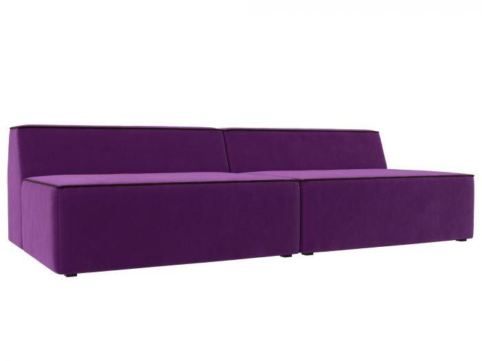 119386 Прямой модульный диван Монс | Микровельвет | Фиолетовый | Черный