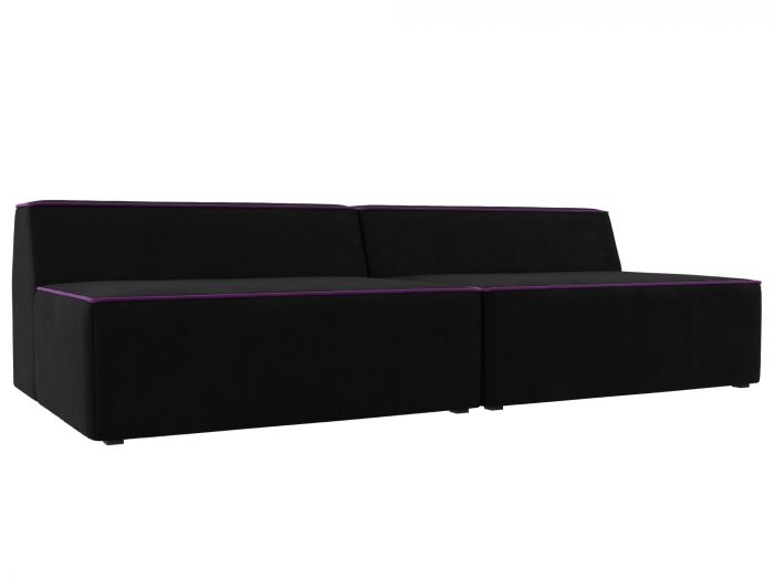 119387 Прямой модульный диван Монс | Микровельвет | Черный | Фиолетовый