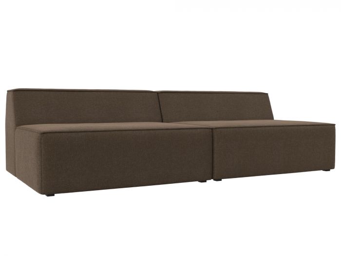 119389 Прямой модульный диван Монс | Рогожка | Коричневый