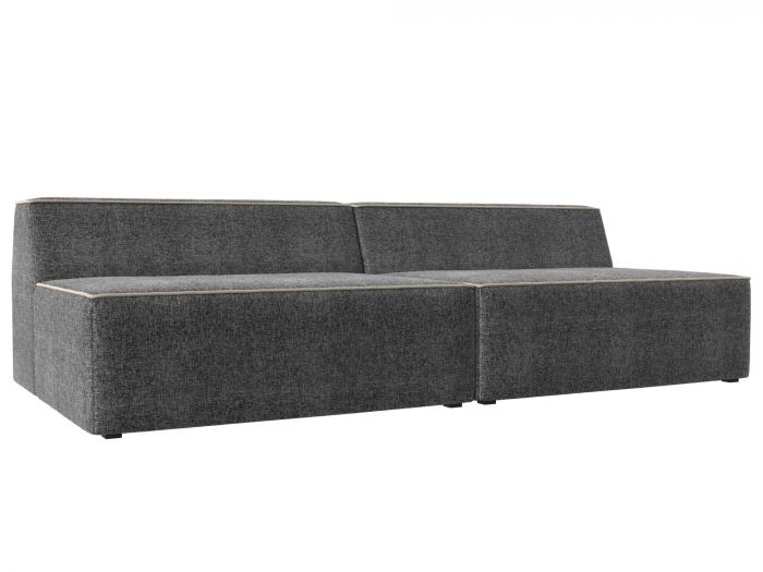 119395 Прямой модульный диван Монс | Рогожка | Серый | Бежевый