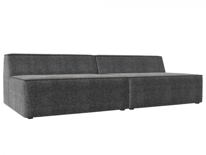 119396 Прямой модульный диван Монс | Рогожка | Серый | Коричневый