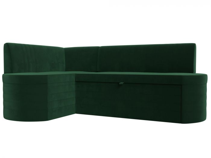 119417L Кухонный угловой диван Токио левый угол | Велюр | Зеленый