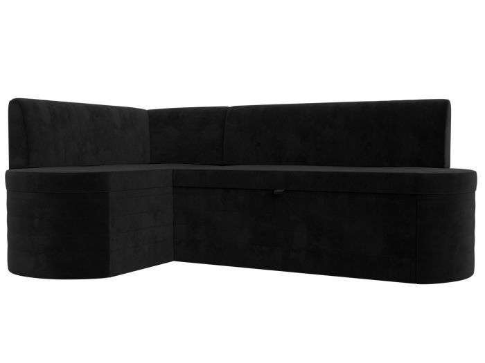 119421L Кухонный угловой диван Токио левый угол | Велюр | Черный