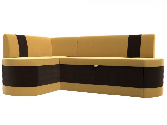 119428L Кухонный угловой диван Токио левый угол | Микровельвет | Желтый | коричневый