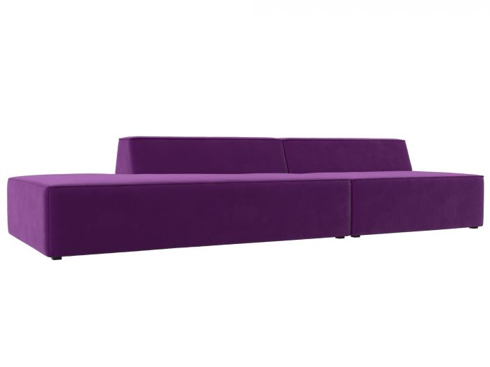 119473L Прямой модульный диван Монс Модерн левый | Микровельвет | Фиолетовый