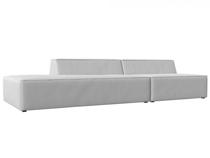 119495L Прямой модульный диван Монс Модерн левый | Экокожа | Белый